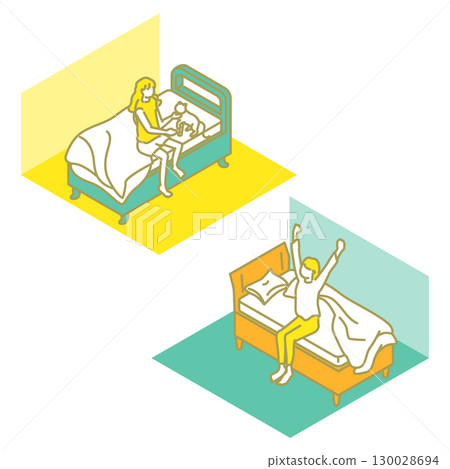 Cute illustration of a shared house Cute illustration of a shared house 130028694