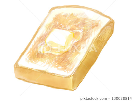 手繪水彩插圖，新鮮出爐，美味奶油吐司 130028814