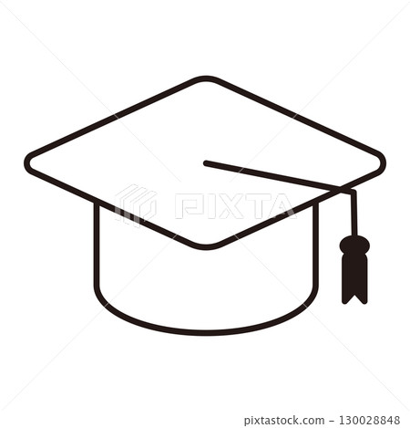 簡單的畢業帽插圖 130028848