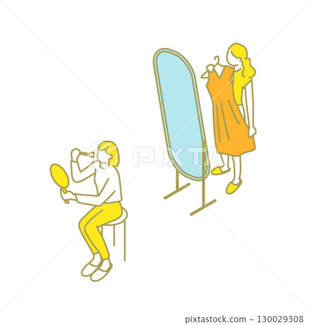 Cute illustration of a shared house 130029308