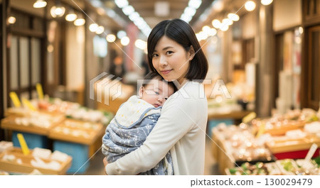 Japanese baby and mother 130029479
