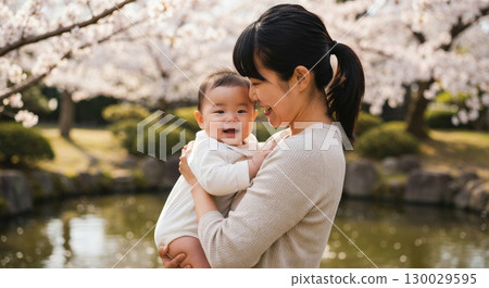 Japanese baby and mother 130029595