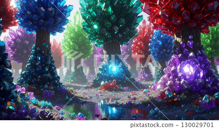 A forest landscape made of jewels A forest landscape made of jewels 130029701