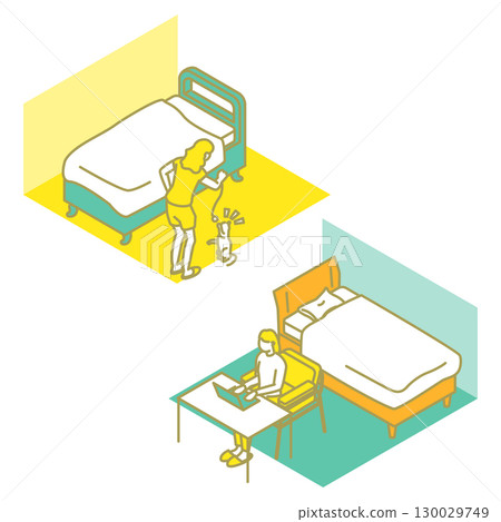 Cute illustration of a shared house 130029749