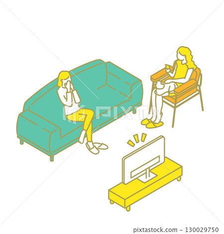 Cute illustration of a shared house 130029750