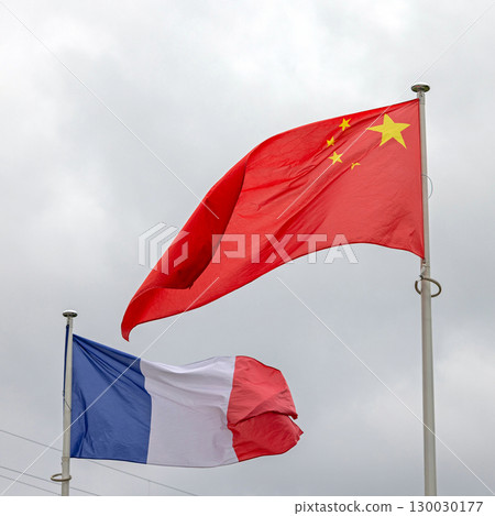 China and France Flags China and France Flags 130030177