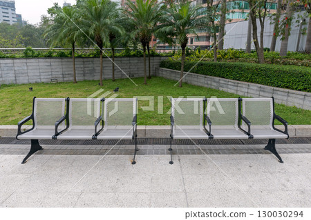 Metal Bench in Park Metal Bench in Park 130030294