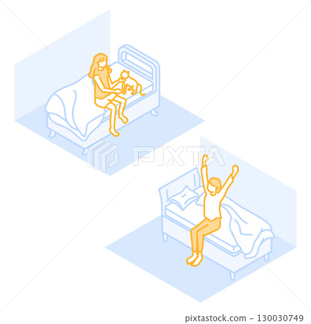 共享房屋的可愛插圖 共享房屋的可愛插圖 130030749