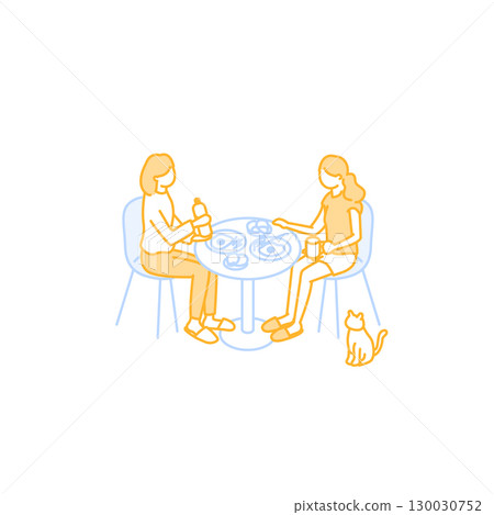 Cute illustration of a shared house 130030752