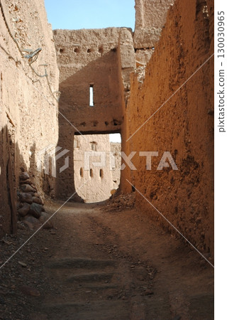 Overview of a typical Berber village in Atlas mountains, Morocco.  130030965