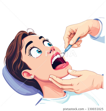 Vsai dentist curing patient teeth using dental equipment 130031025