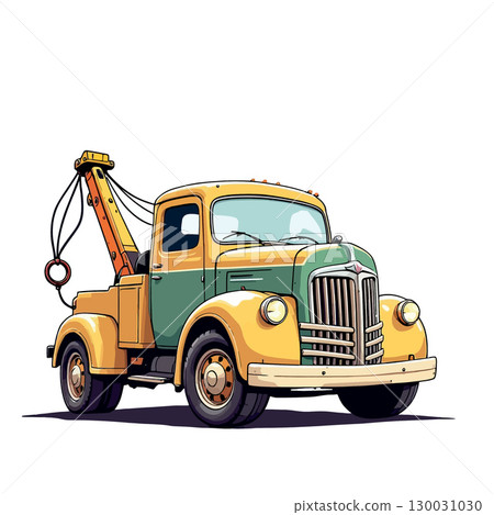 Vsai vintage tow truck waiting for rescue mission 130031030