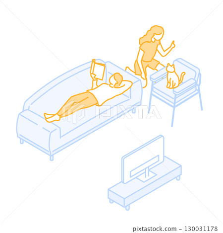 Cute illustration of a shared house Cute illustration of a shared house 130031178