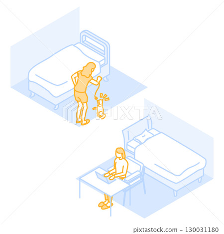 Cute illustration of a shared house Cute illustration of a shared house 130031180