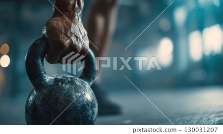 First-person View of Kettlebell Swing in Training Studio with Motion Blur First-person View of Kettlebell Swing in Training Studio with Motion Blur 130031207