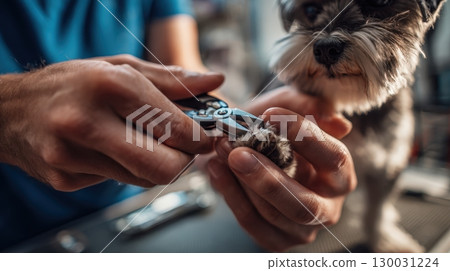 First-person View of Clipping Small Dog's Nails with Pet-safe Trimmers 130031224