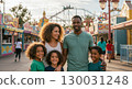 Family enjoying the theme park 130031248