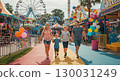 Family enjoying the theme park 130031249
