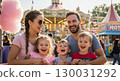 Family enjoying the theme park 130031292