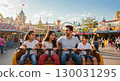 Family enjoying the theme park 130031295