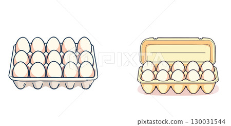 Vsai illustrative comparison of egg cartons and dozen eggs 130031544