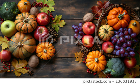 什錦秋收和木紋背景 130031935