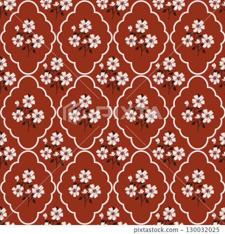 Rustic Romantic Meadow autumn fall Flowers and scallop rhombuses Vector Seamless Pattern. Cottagecore Garden Flowers print Rustic Romantic Meadow autumn fall Flowers and scallop rhombuses Vector Seamless Pattern. Cottagecore Garden Flowers print 130032025