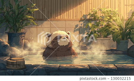 浣熊進入溫泉 浣熊進入溫泉 130032215
