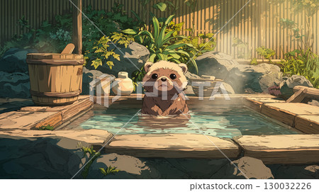 浣熊進入溫泉 浣熊進入溫泉 130032226