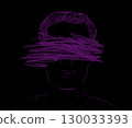 Abstract Illustration of Mental Health Struggles. Obscured Face with Scribbled Eyes 130033393