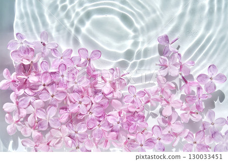 Abstract background with water and flowers. Space for the text. 130033451