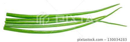 Fresh green onion stalks isolated on white background Fresh green onion stalks isolated on white background 130034283