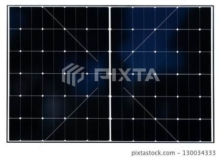 Monocrystalline solar panel isolated on white background. Concept of clean renewable energy Monocrystalline solar panel isolated on white background. Concept of clean renewable energy 130034333