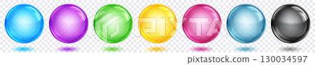 Set of translucent colored spheres. Set of translucent colored spheres. 130034597