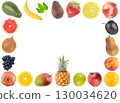 Healthy Food and Vitamins: Frame of Tropical and Seasonal Fruits. 130034620