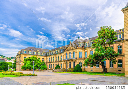New Palace Neues Schloss garden wing Baroque style building in old town Stuttgart city historic center, Germany 130034685