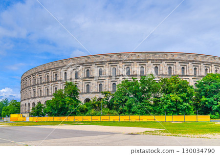 Congress Hall Kongresshalle Documentation Center Nazi Party Rally Grounds museum building on Folk festival square Volksfestplatz in Nuremberg city, Bavaria state, Germany 130034790
