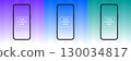 Mockup of a phone screen. Social media promotion. Purple, blue and green abstract backgrounds 130034817