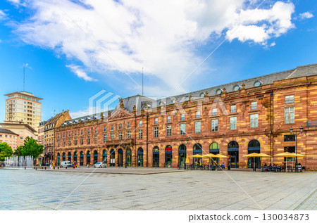 Aubette historical building on Place Kleber square in old town Strasbourg city historic centre in Centre Ville Grande ile Grand Island, Alsace Grand Est region, France 130034873