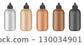 Set of nude beige foundation bottles. 3d mockup 130034901