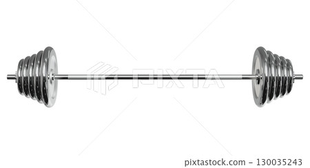 Cast Iron Adjustable Barbell, weightlifting gym equipment, front view 130035243