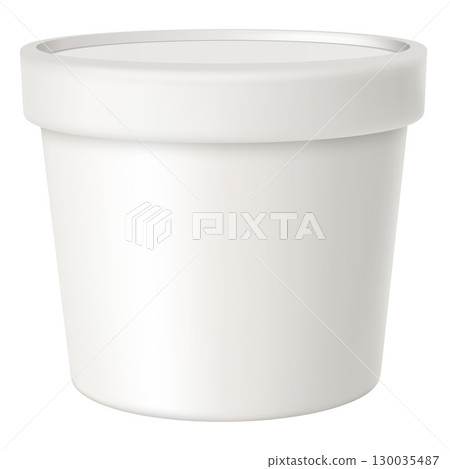 Realistic plastic container bucket with lid, package for ice cream, jam and products, vector 3D mock up, template design Realistic plastic container bucket with lid, package for ice cream, jam and products, vector 3D mock up, template design 130035487