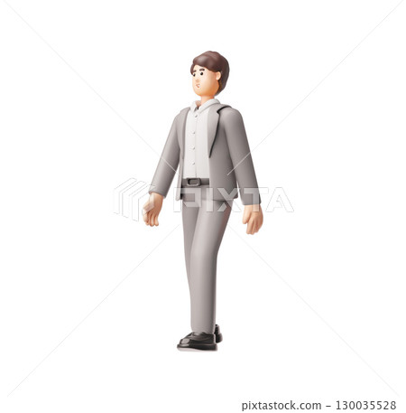 Businessman in suit walking 3D plastic style vector icon, cartoon friendly office employee, manager character in motion Businessman in suit walking 3D plastic style vector icon, cartoon friendly office employee, manager character in motion 130035528