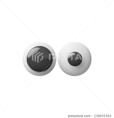 Joke eyes realistic vector 3D design, funny tease emoji emoticon icon, volume comic face elements for facial expression 130035563