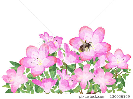 Collage cutout illustration of Satsuki and insect bumblebee 130036569