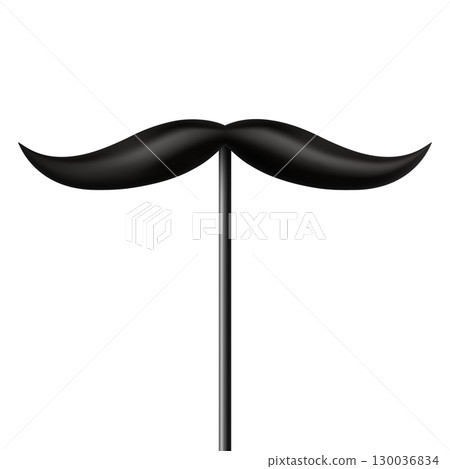Vector 3d Realistic Black Mustache Prop on Stick, Isolated. Simple Mustache for Party, Photo Booth, Masquerade, Costume, Funny Carnival, Cosplay, Hipster Style Vector 3d Realistic Black Mustache Prop on Stick, Isolated. Simple Mustache for Party, Photo Booth, Masquerade, Costume, Funny Carnival, Cosplay, Hipster Style 130036834