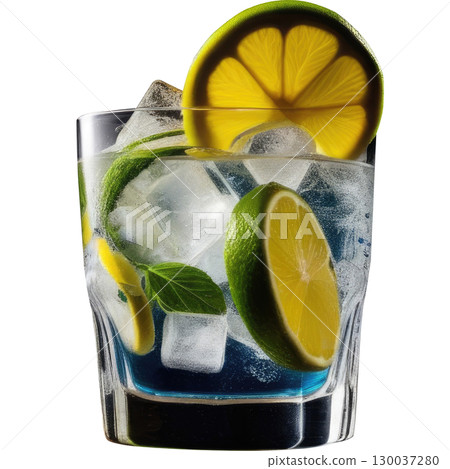 Authentic mojito in a glass with crushed ice, lime and mint garnish, high-resolution photo isolated on white background. Great for cocktail recipe content Authentic mojito in a glass with crushed ice, lime and mint garnish, high-resolution photo isolated on white background. Great for cocktail recipe content 130037280