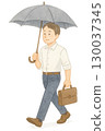一個男人拿著陽傘 130037345