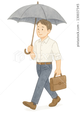 一個男人拿著陽傘 130037345