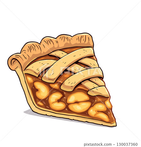 Vsai delicious slice of apple pie showing filling and crust Vsai delicious slice of apple pie showing filling and crust 130037360